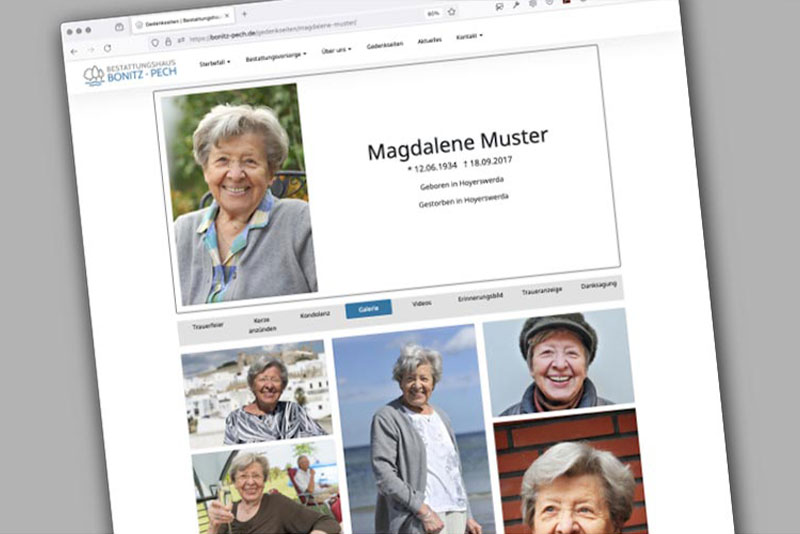 Gedenkseiten Beispiel