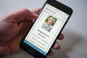 Gedenkseite auf Handy